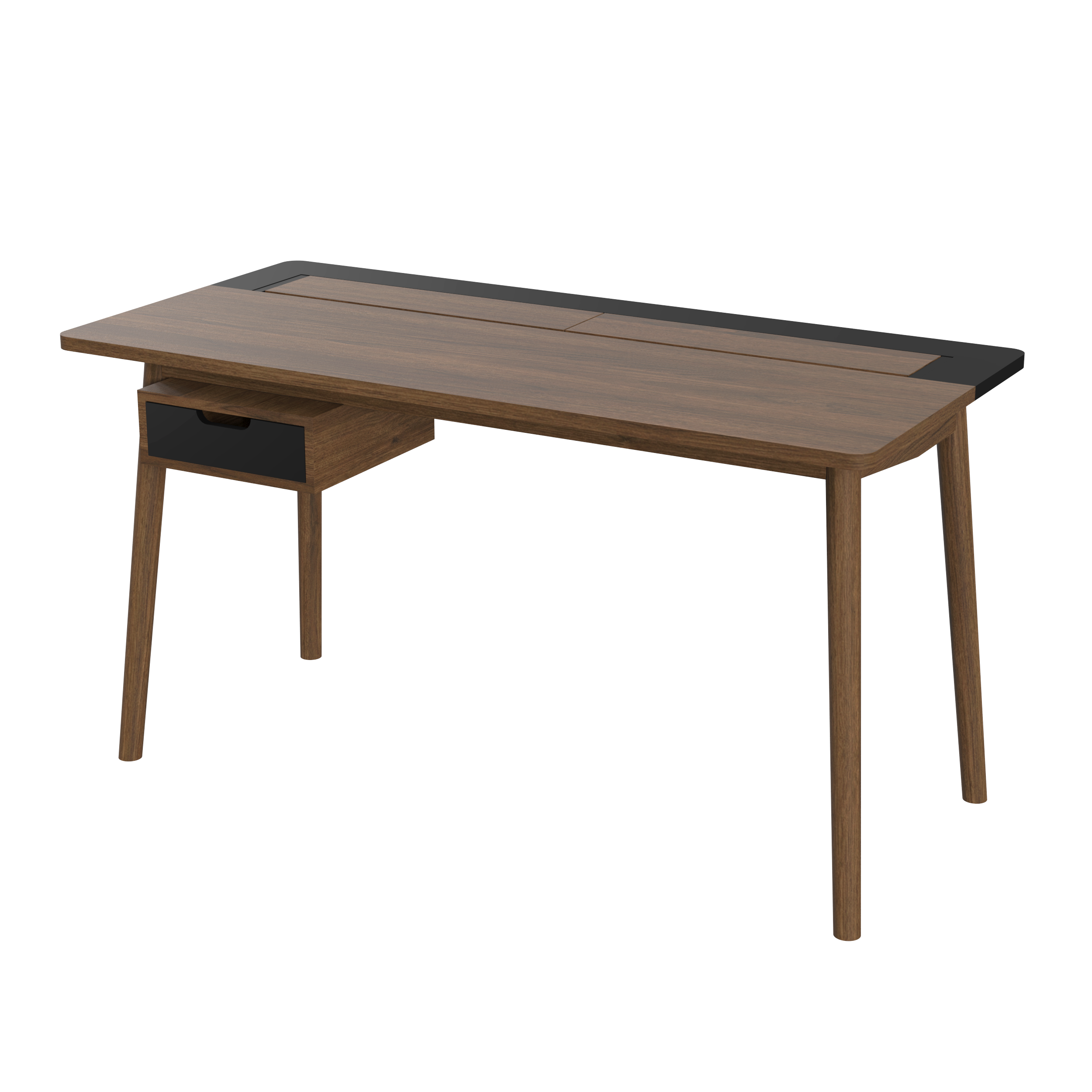 Bureau Honoré, chêne teinté/laqué noir
