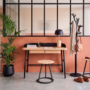 Bureau Victor, chêne naturel, métal noir
