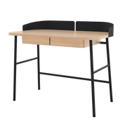 Bureau Victor, chêne naturel, métal noir