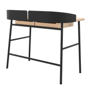 Bureau Victor, chêne naturel, métal noir