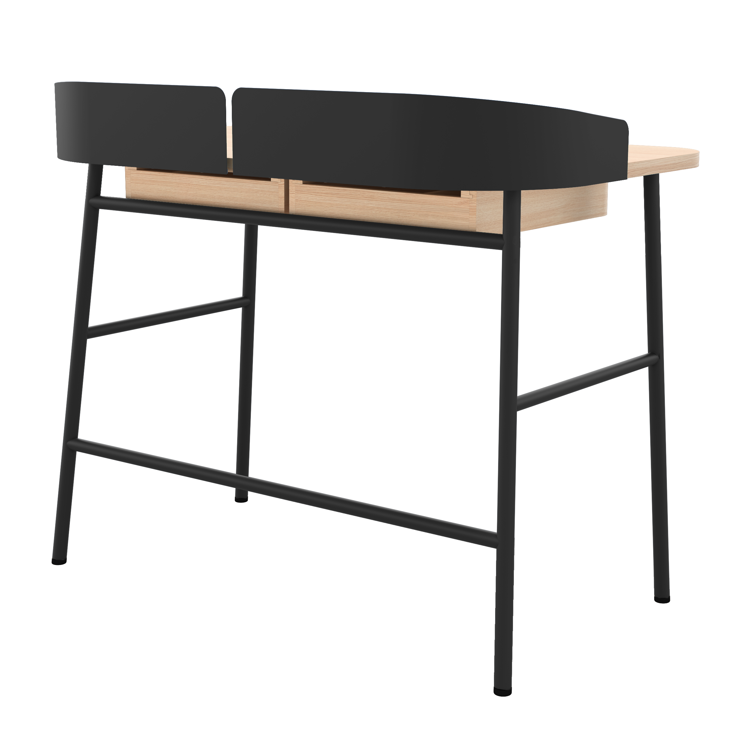 Bureau Victor, chêne naturel, métal noir