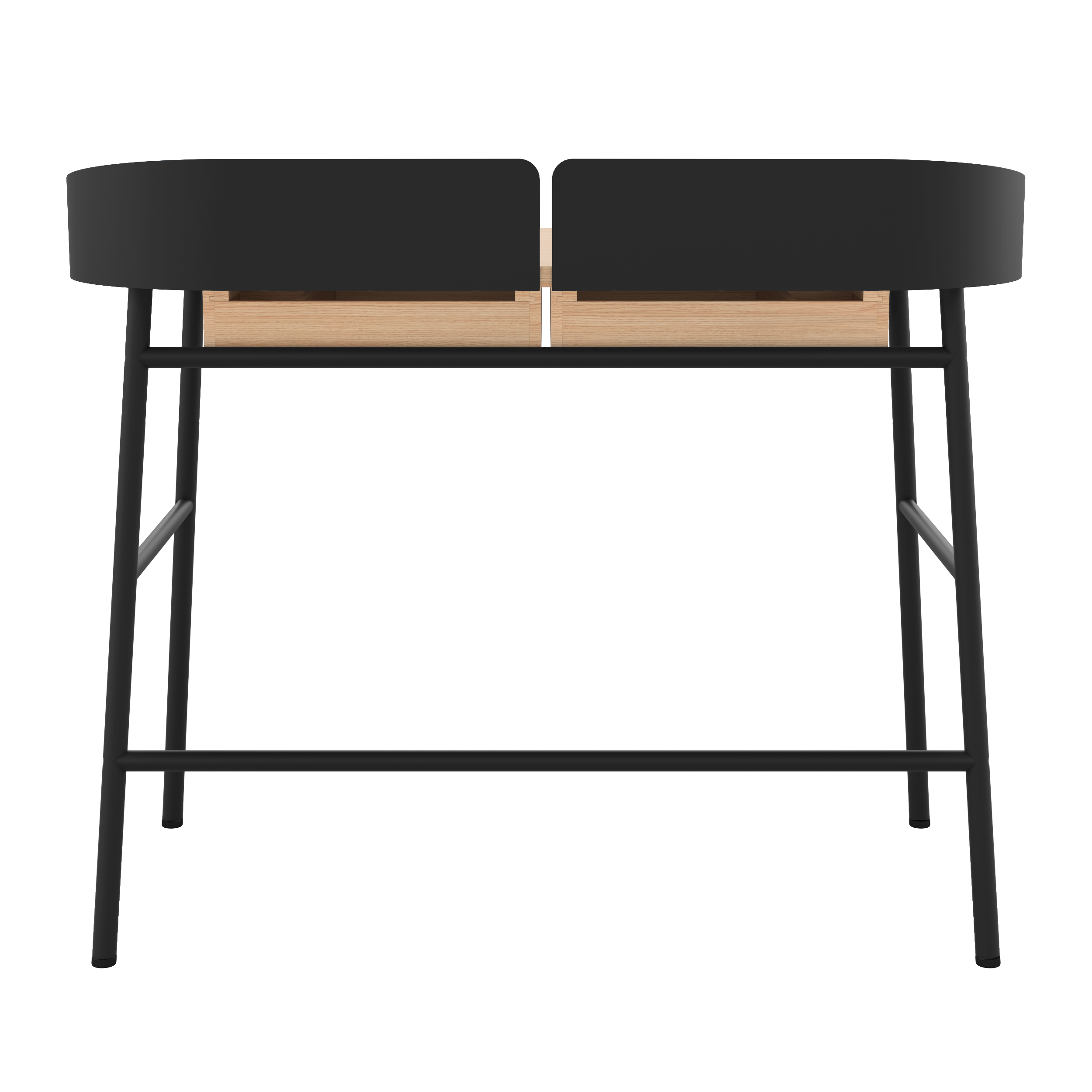Bureau Victor, chêne naturel, métal noir