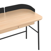 Bureau Victor, chêne naturel, métal noir