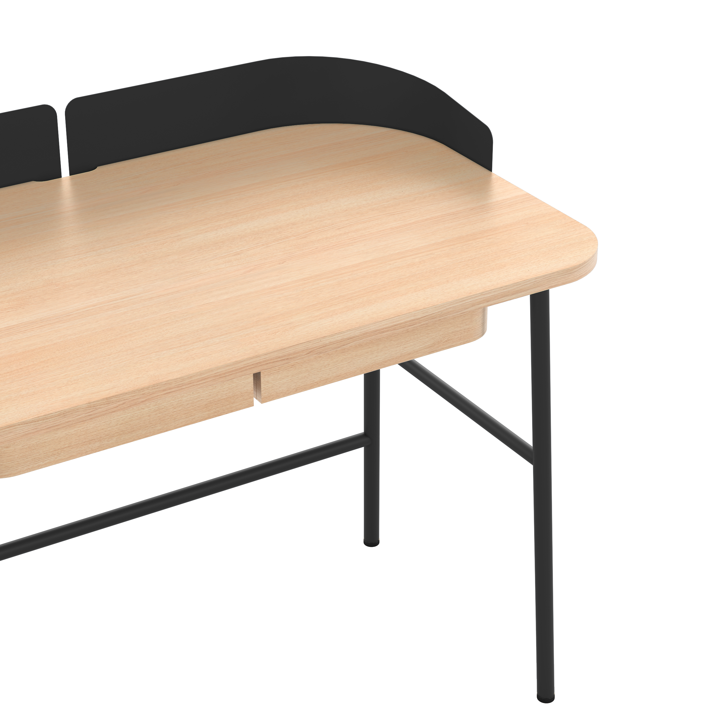 Bureau Victor, chêne naturel, métal noir