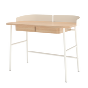Bureau Victor, chêne naturel, métal blanc