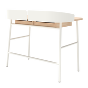 Bureau Victor, chêne naturel, métal blanc