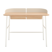 Bureau Victor, chêne naturel, métal blanc