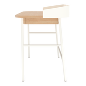Bureau Victor, chêne naturel, métal blanc