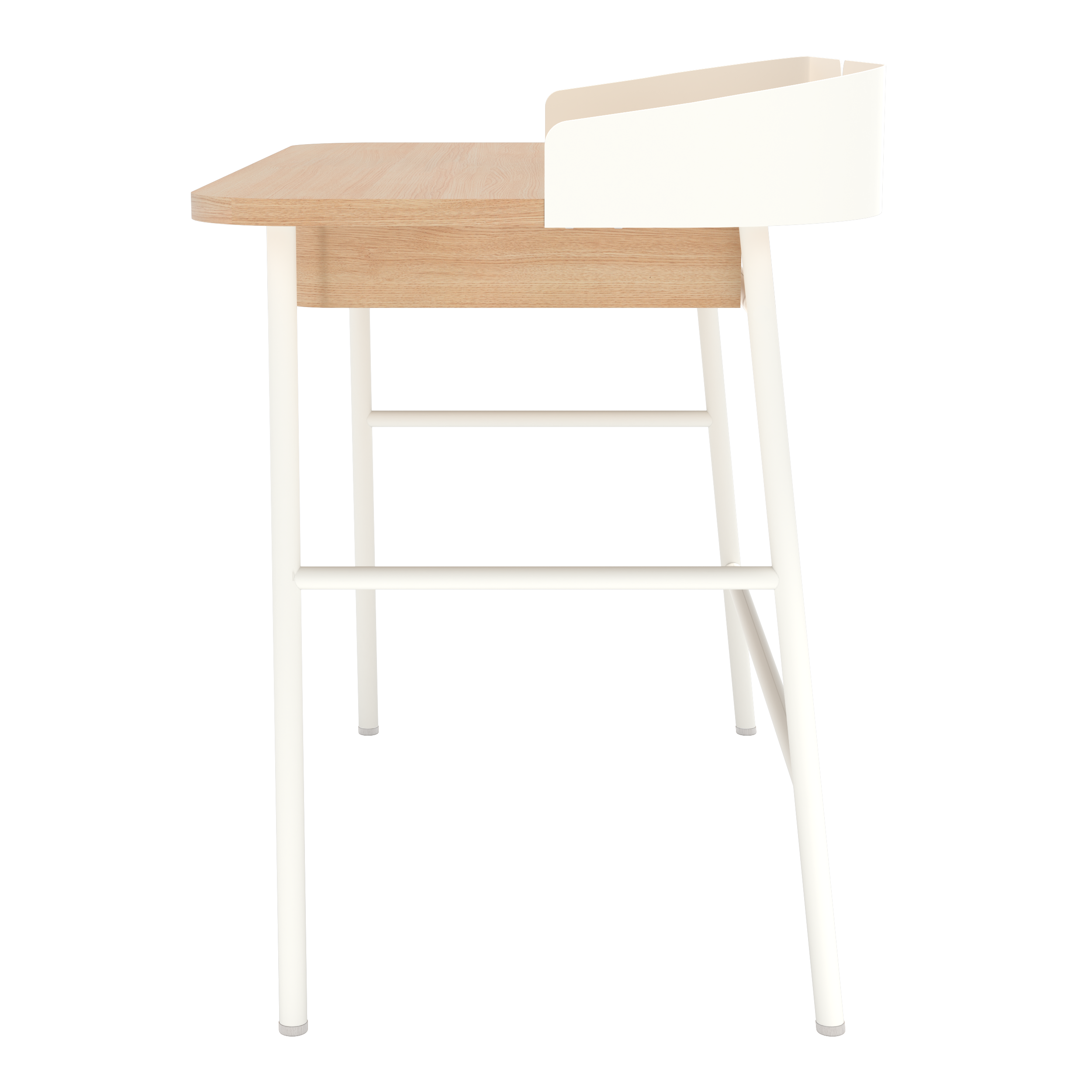Bureau Victor, chêne naturel, métal blanc
