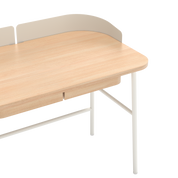 Bureau Victor, chêne naturel, métal blanc