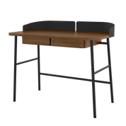 Bureau Victor, chêne teinté, métal noir