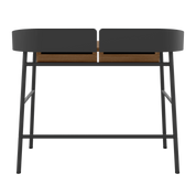 Bureau Victor, chêne teinté, métal noir