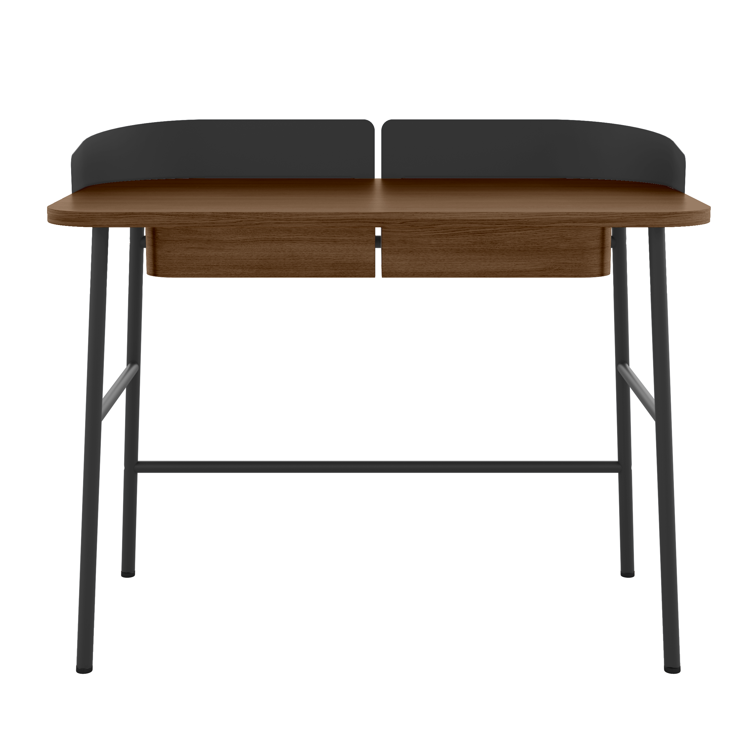 Bureau Victor, chêne teinté, métal noir