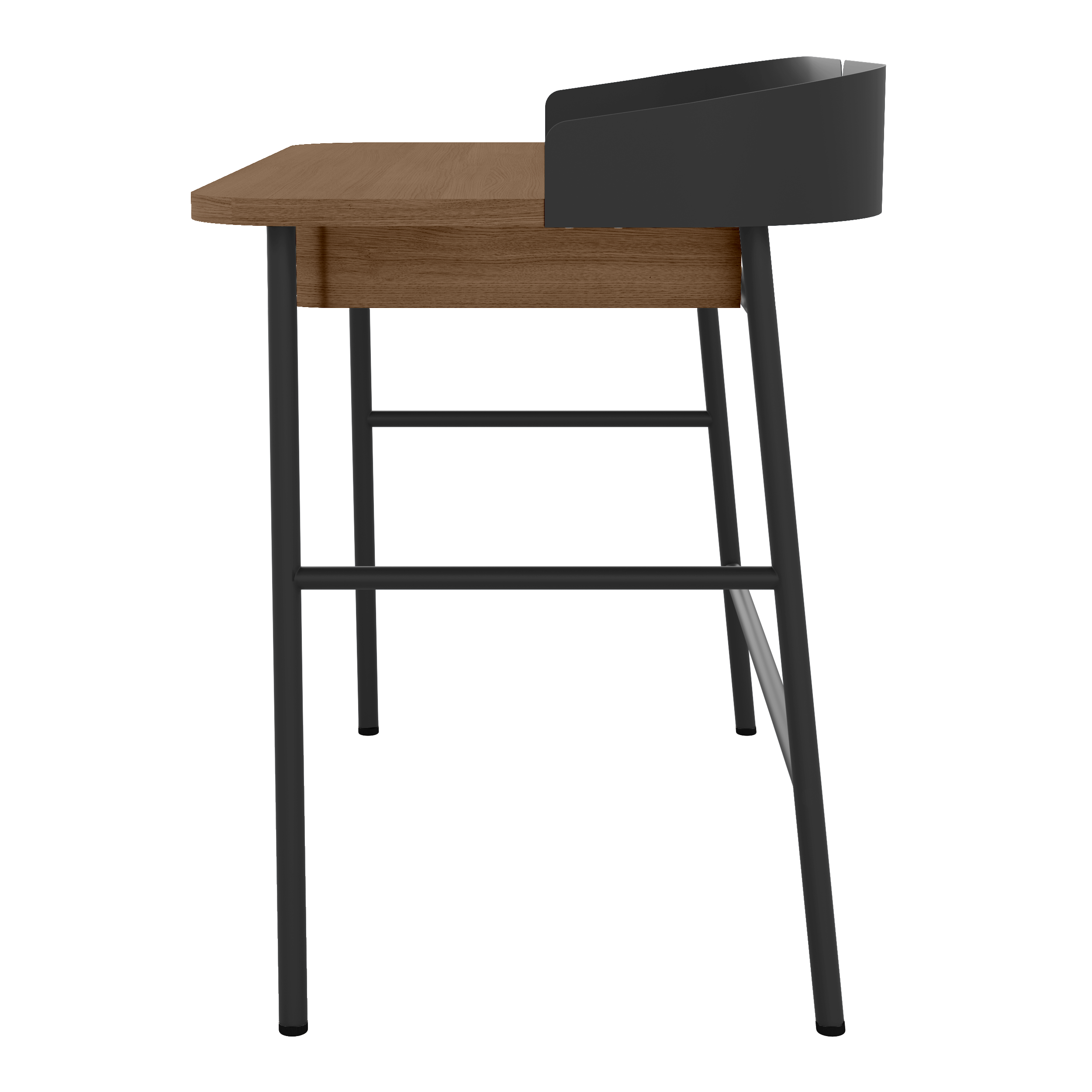 Bureau Victor, chêne teinté, métal noir
