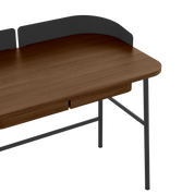 Bureau Victor, chêne teinté, métal noir