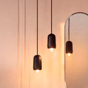 Suspension Luce Small, chêne teinté noir