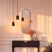 Suspension Luce Small, chêne teinté noir
