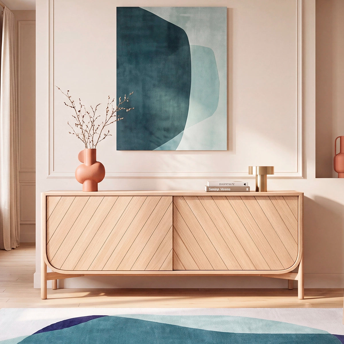 Buffet Marius 155 cm, chêne naturel