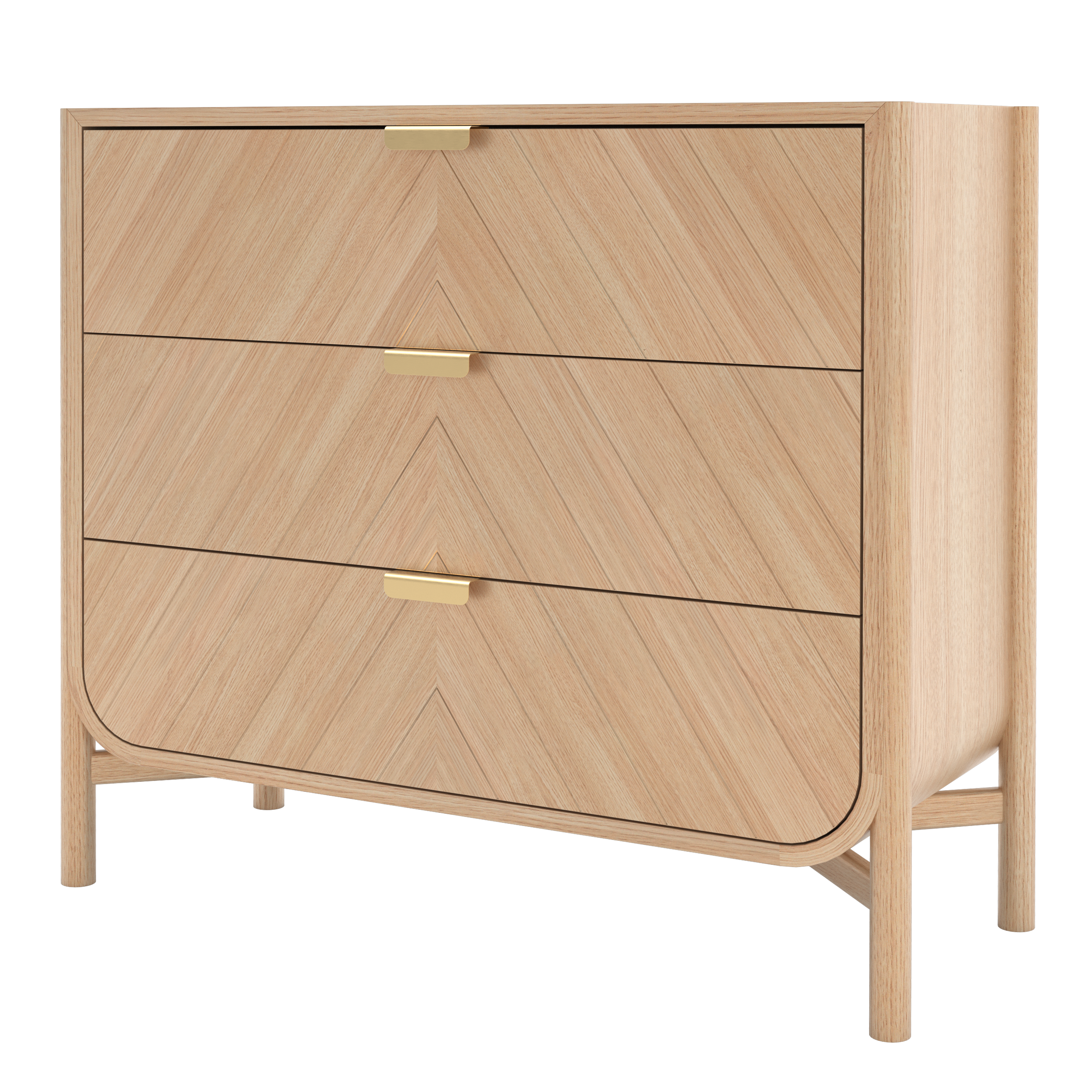 Commode à trois tiroirs Marius, chêne naturel