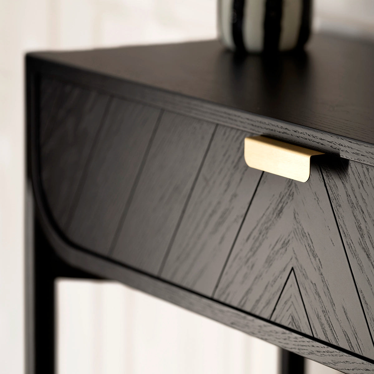 Console Marius 100 cm, chêne teinté noir