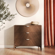Commode à trois tiroirs Marius, chêne teinté