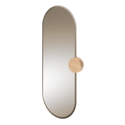 Miroir Sonia, verre fumé, chêne naturel