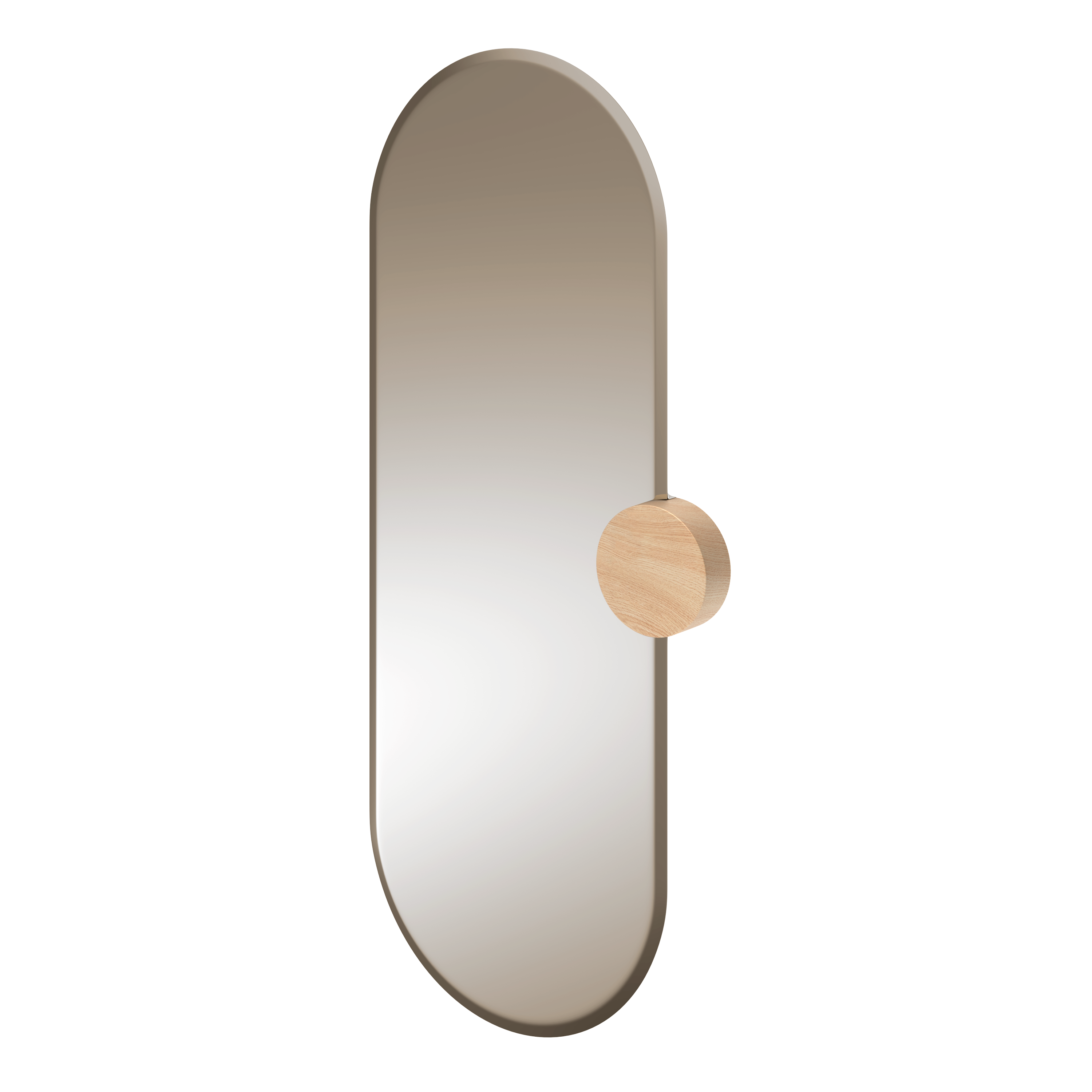 Miroir Sonia, verre fumé, chêne naturel