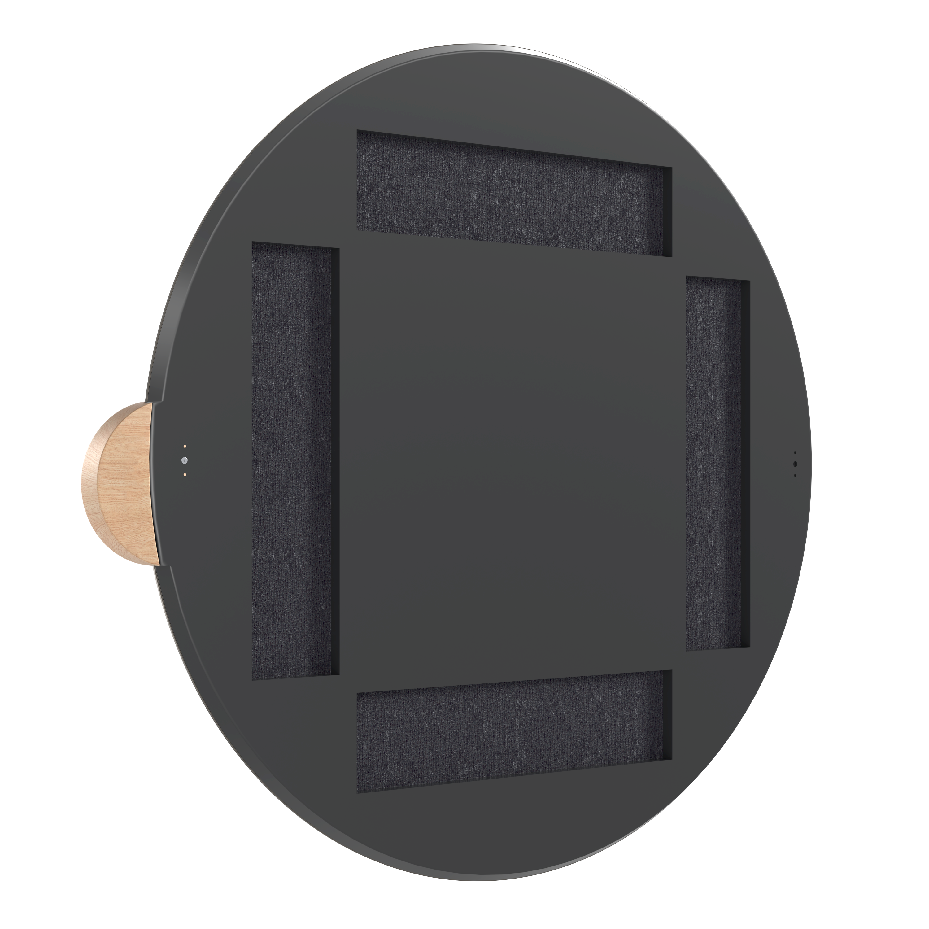 Miroir Sonia Rond 90cm, verre naturel, chêne