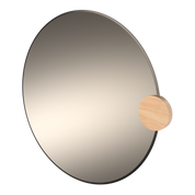 Miroir Sonia Rond 90cm, verre fumé, chêne