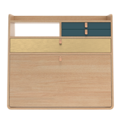 gaston secretaire mural 80 chene bleu petrole laiton 2