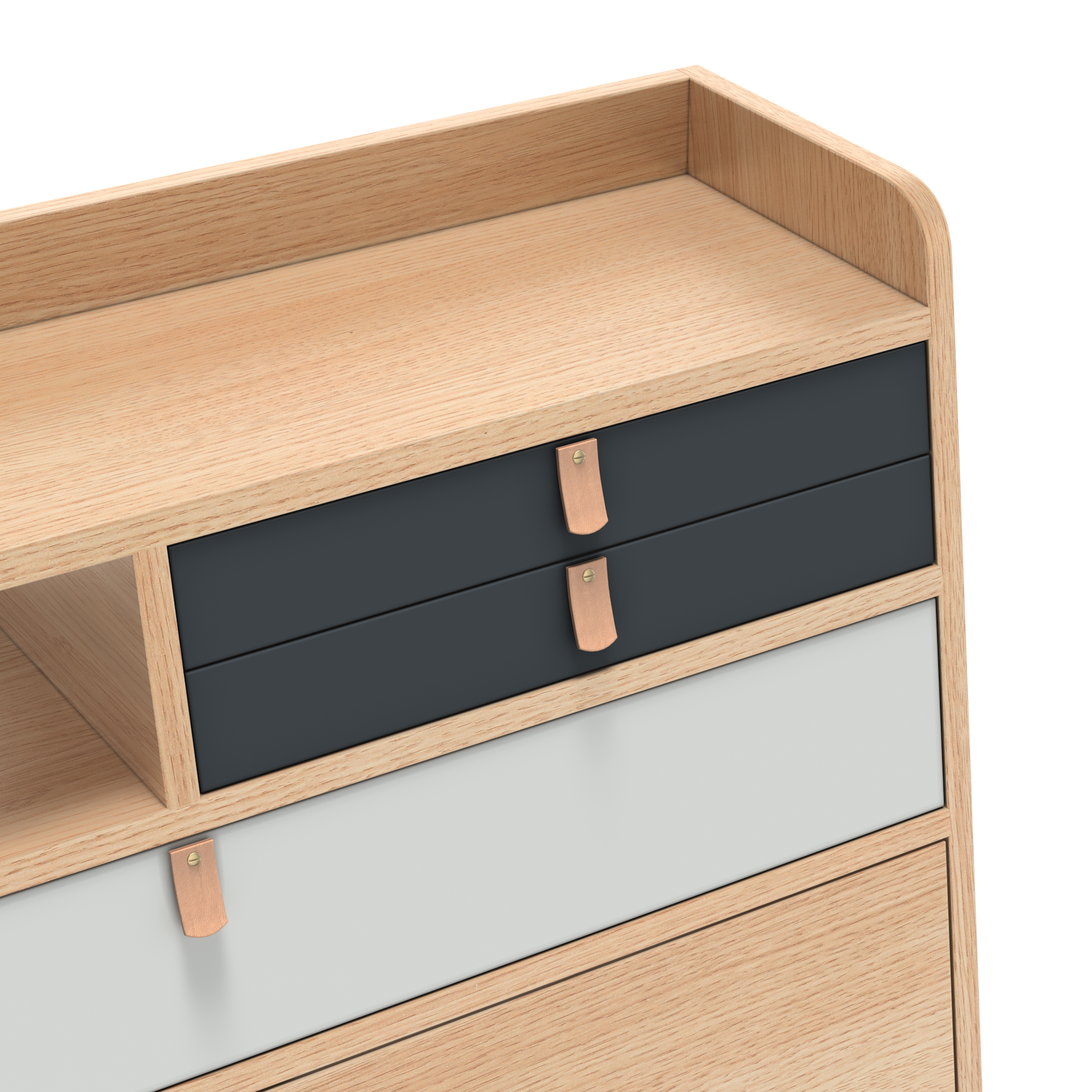 gaston secretaire mural 80 chene gris ardoise gris clair 4
