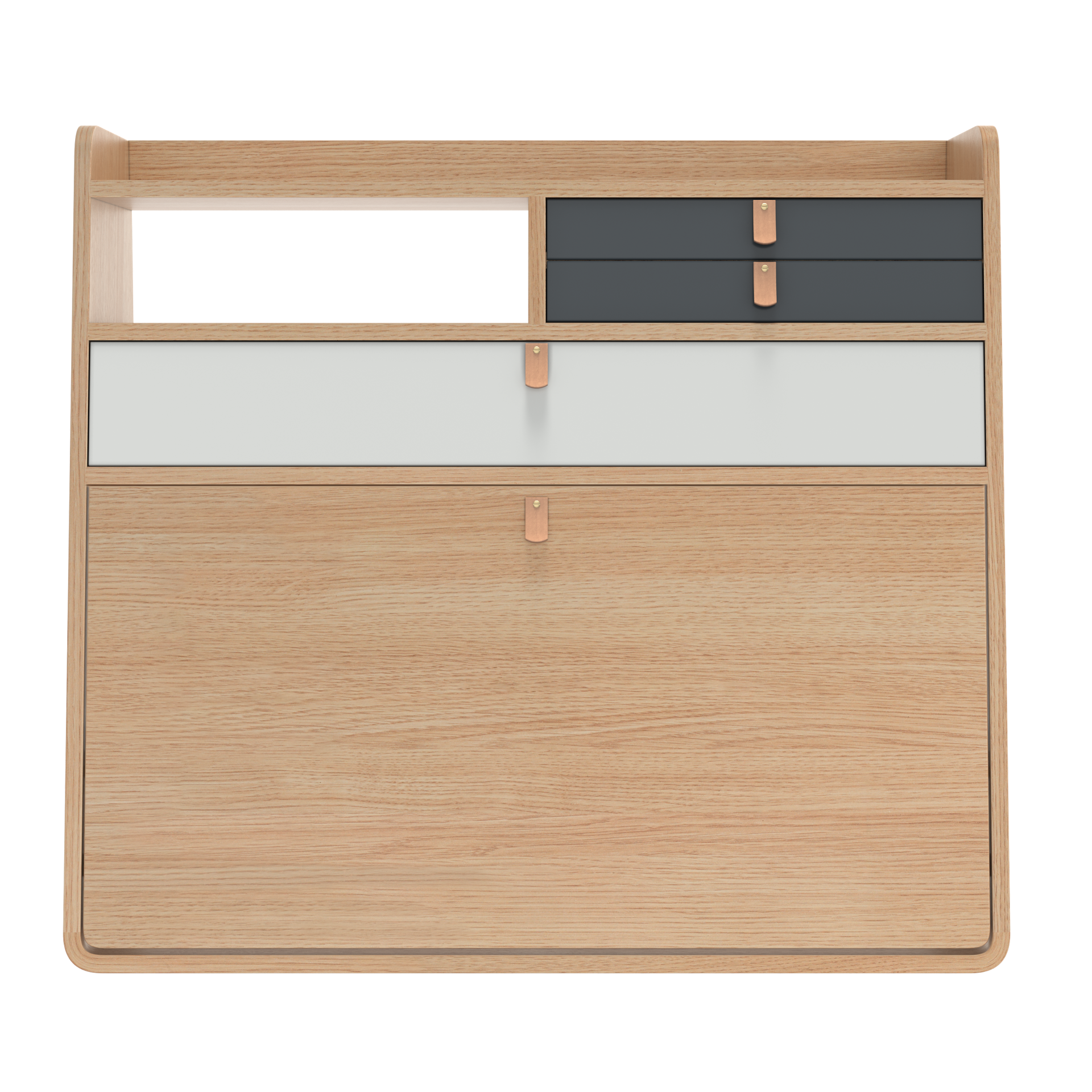 gaston secretaire mural 80 chene gris ardoise gris clair 2
