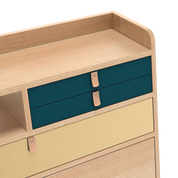gaston secretaire mural 80 chene bleu petrole laiton 3