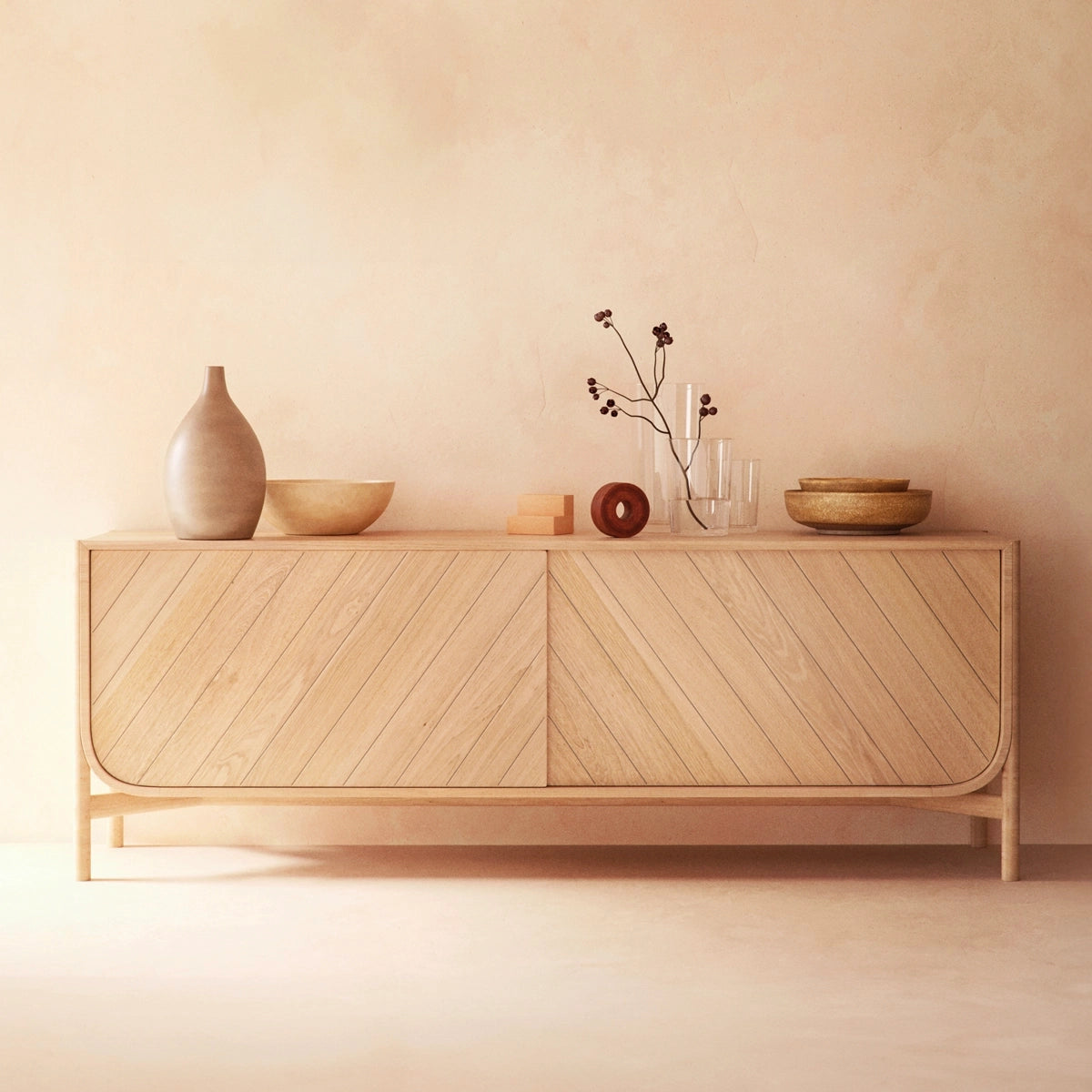 Buffet Marius 185 cm, chêne naturel