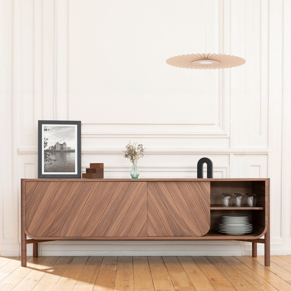 Buffet Marius 185 cm, noyer naturel