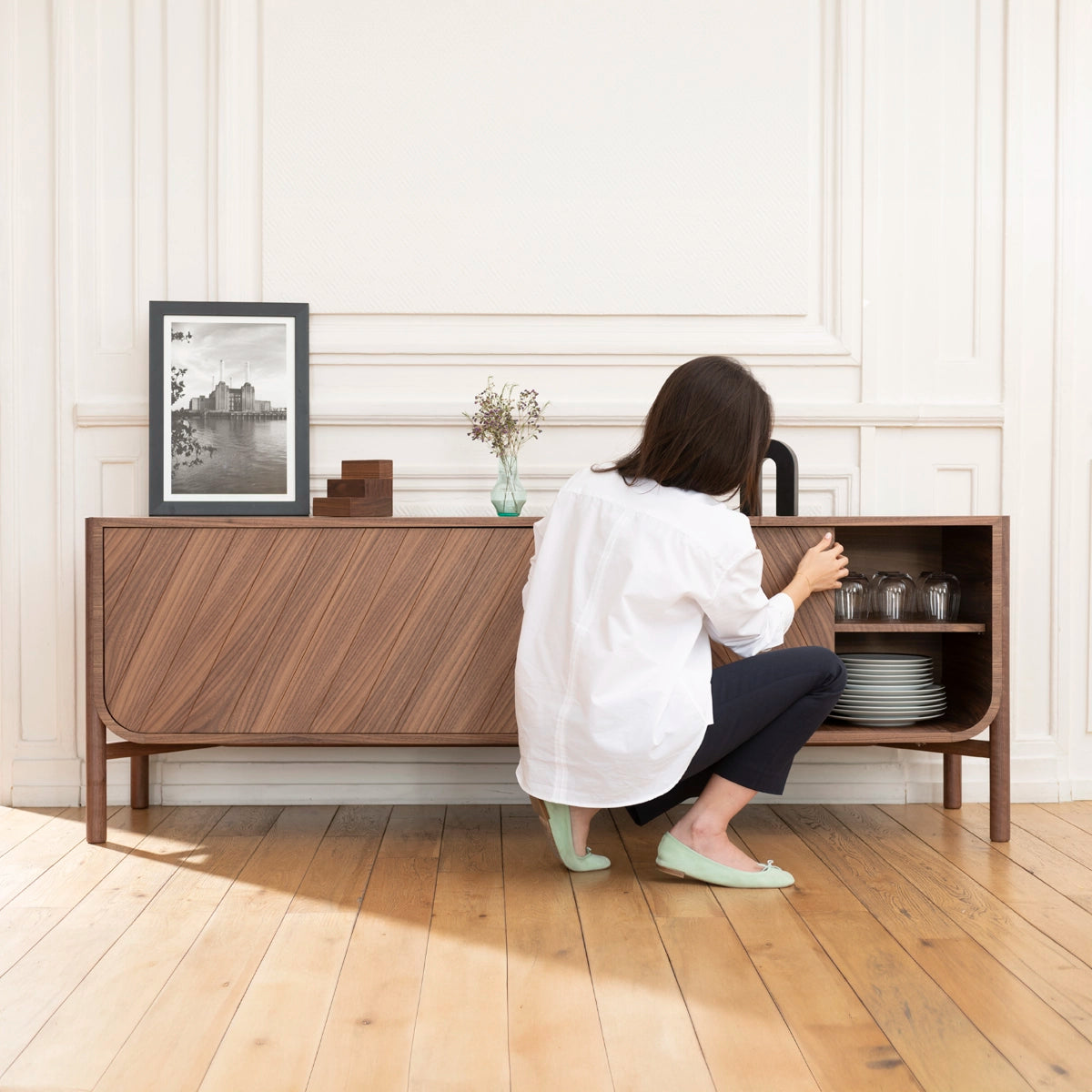 Buffet Marius 185 cm, noyer naturel